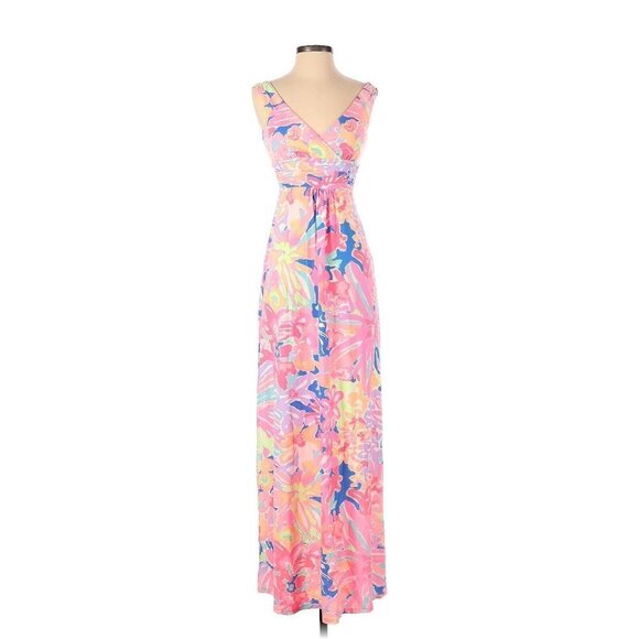 NWT Lilly Pulitzer Sloane Maxi in Playa Hermosa Floral Stretch Jersey Dress XS - Picture 6 of 7